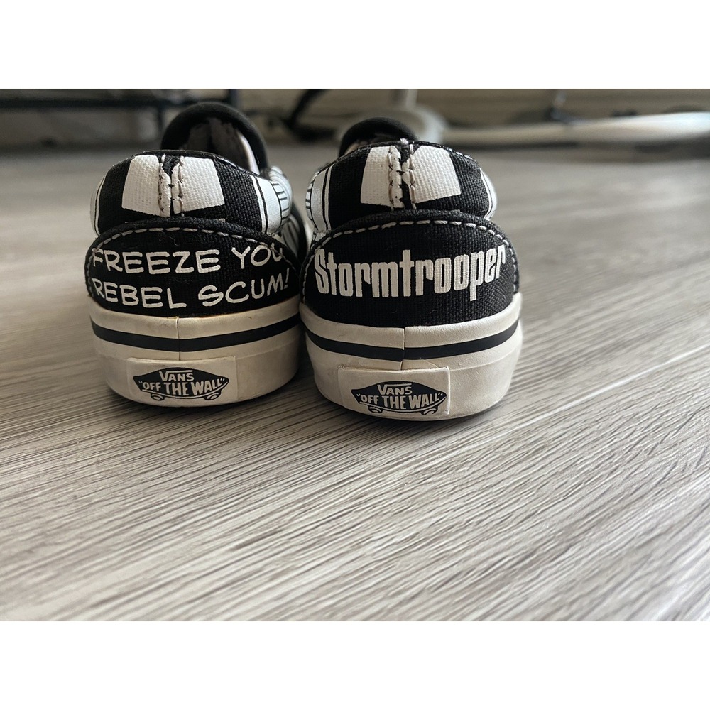 VANS Star Wars‎ Toddler Size 4 Stormtroopers Slip On Black White - Picture 3 of 7